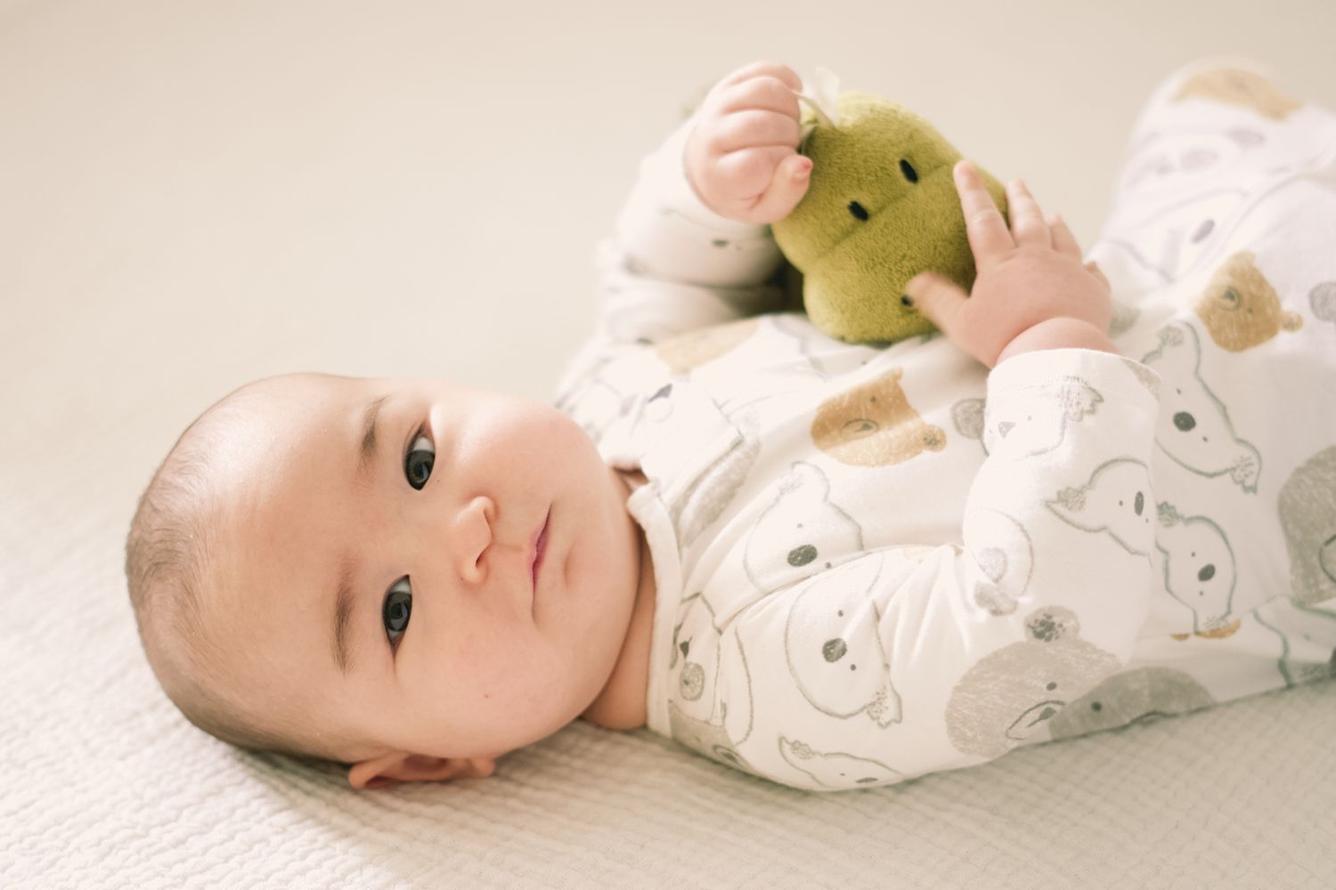 A newborn baby portrait inside a home nursery in Denver, Colorado.