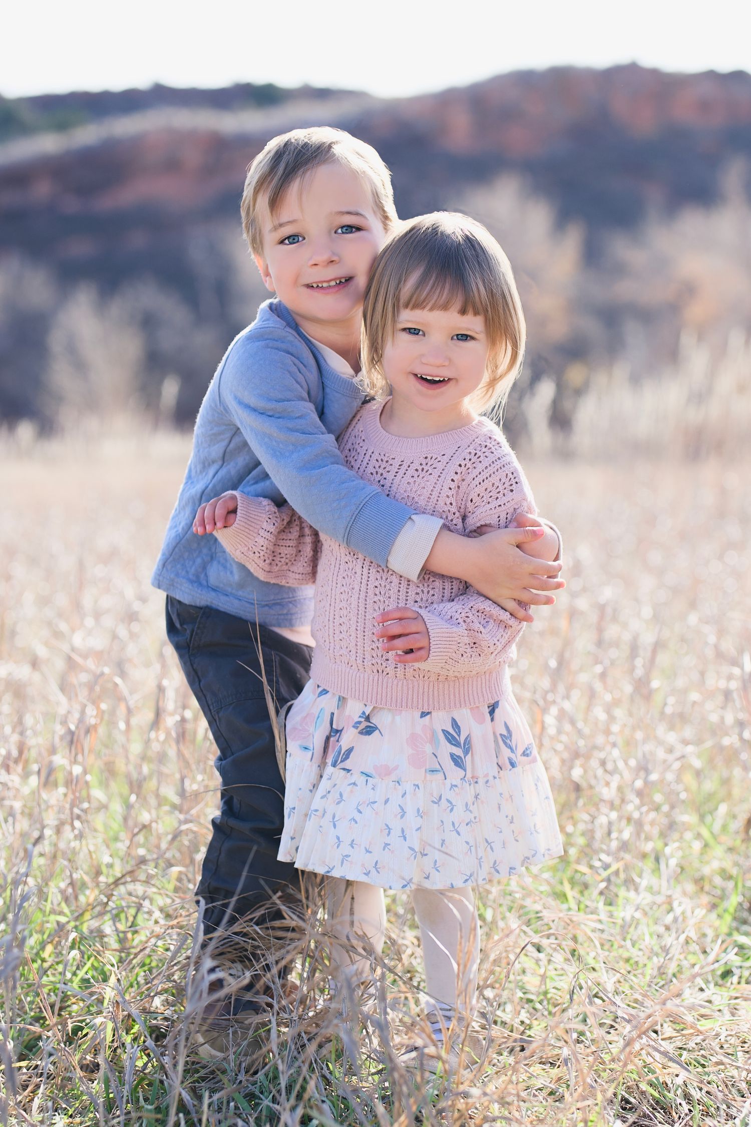 Children's portrait outdoors.