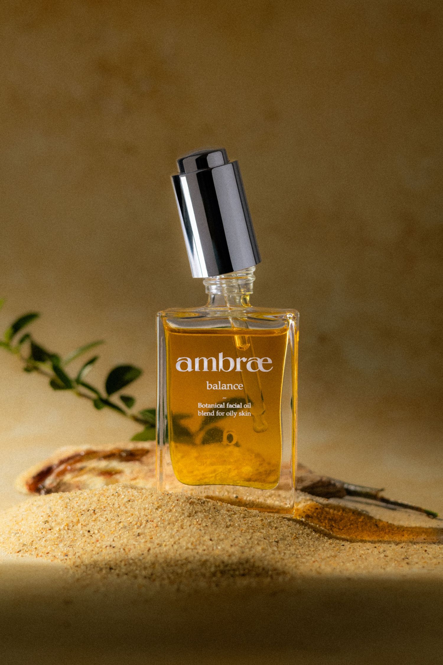 skin serum shot on natural clean backdrop by product photographer