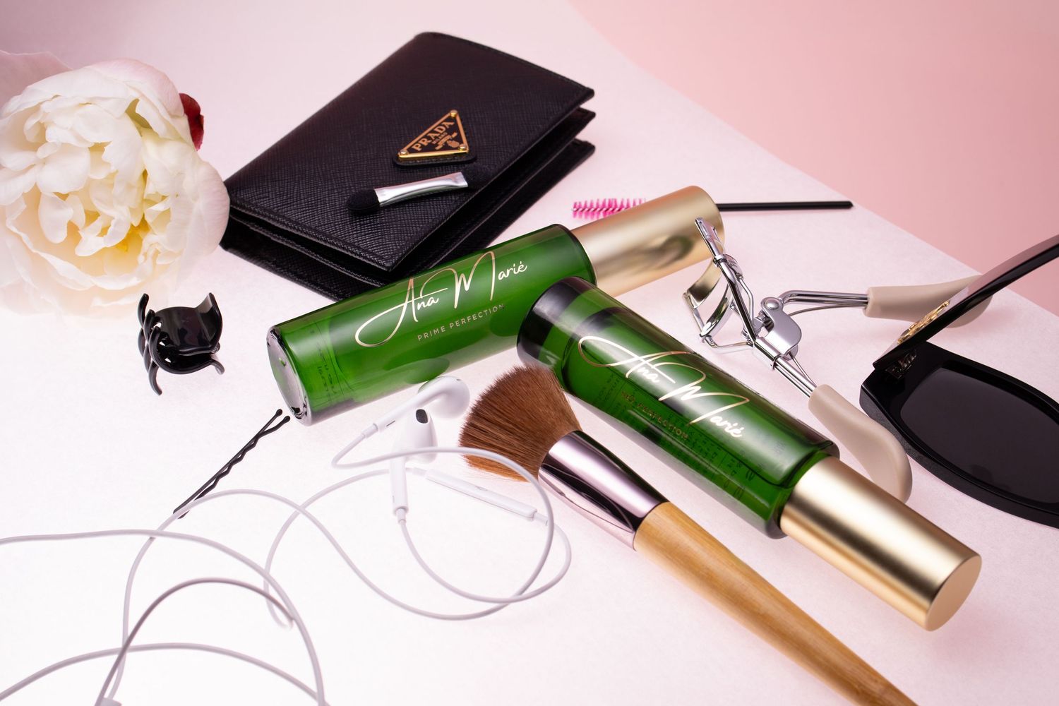 primer plus setting spray product photography for luxury brand