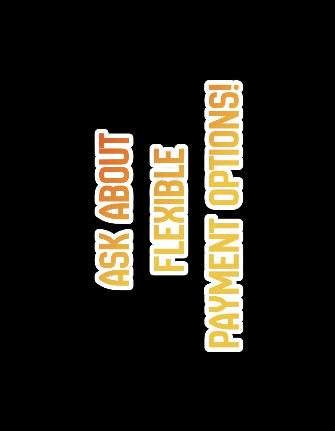 Black background with white and orange text elements arranged in a vertical layout.