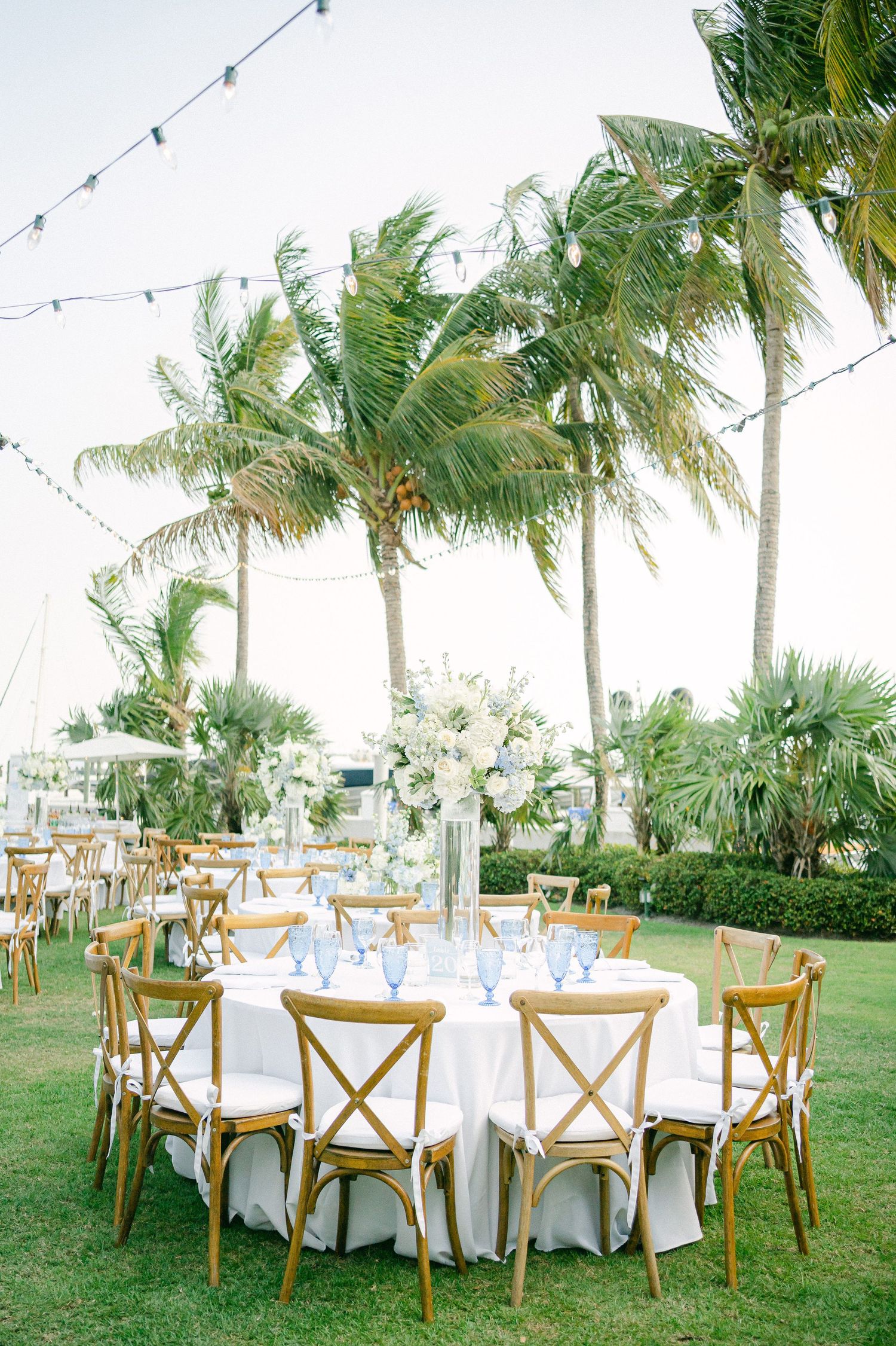 Outdoor tropical wedding reception in  in Miami, FL