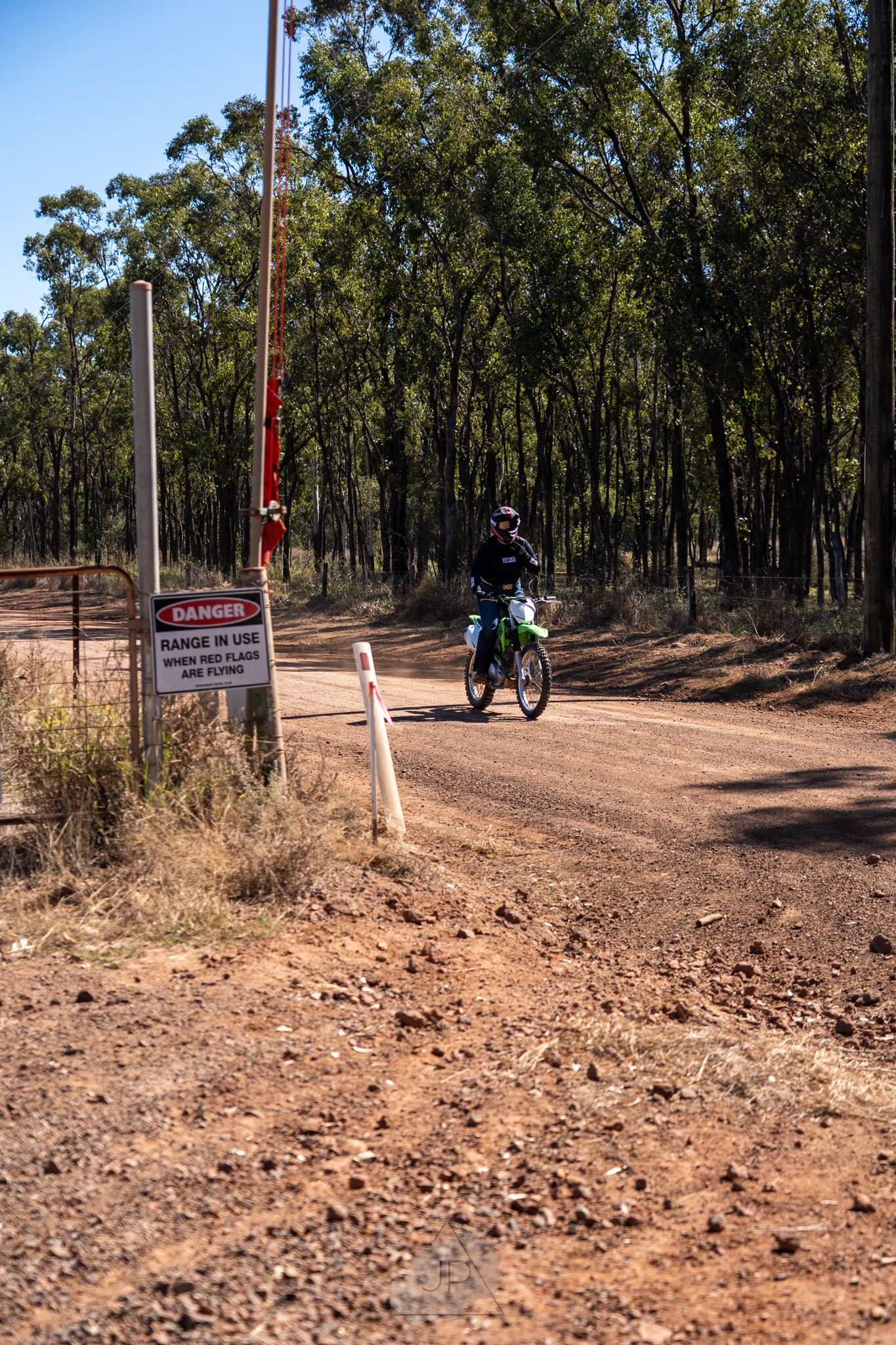 Mountain bike rider navigates steep rocky terrain on a forest trail surrounded by eucalyptus trees.