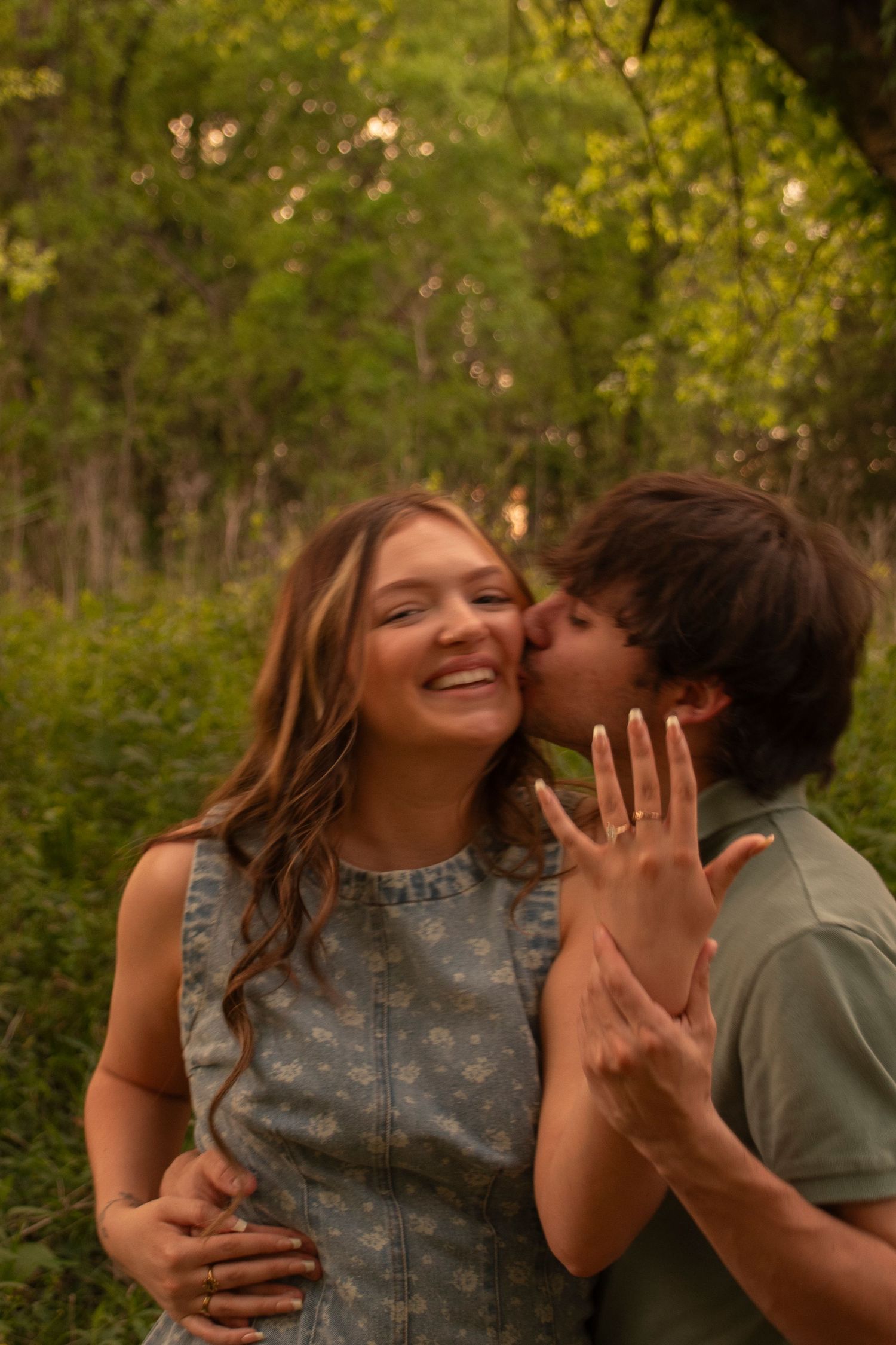 Couple wrapped in a warm embrace during an outdoor session
