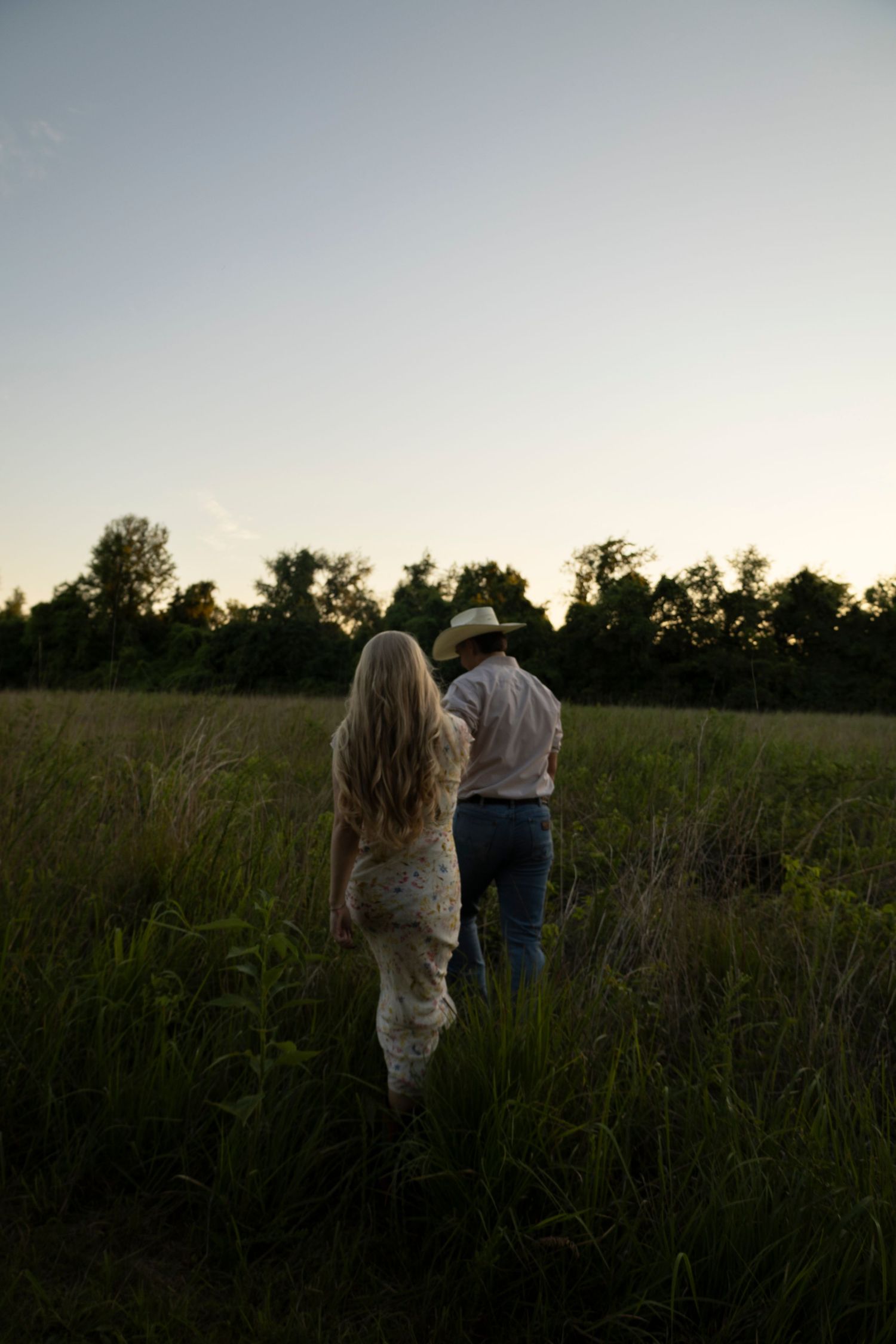 Romantic couple sharing a quiet moment at golden hour