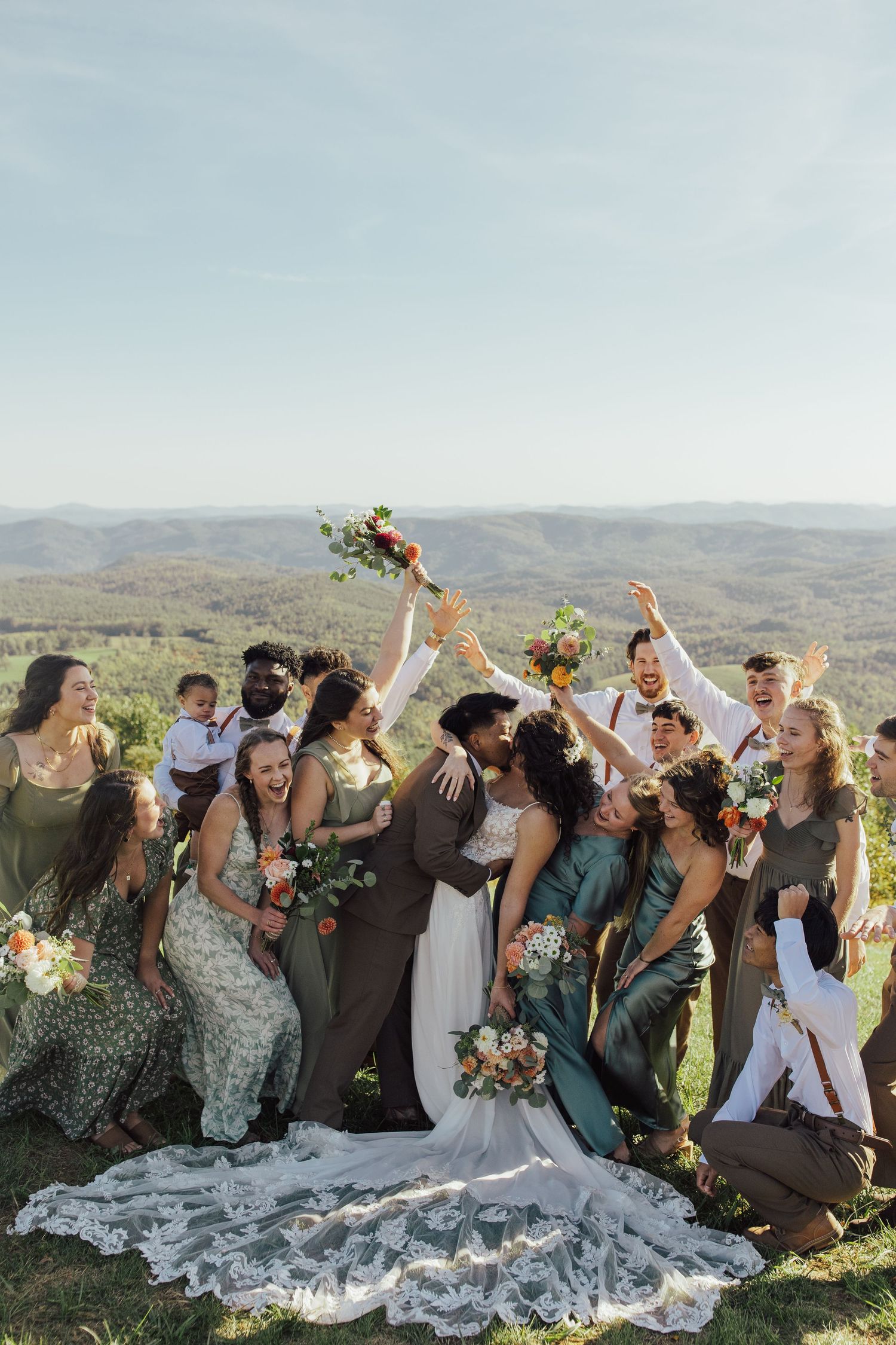 bridal party at sky retreat in north carolina - greenville, SC photographer