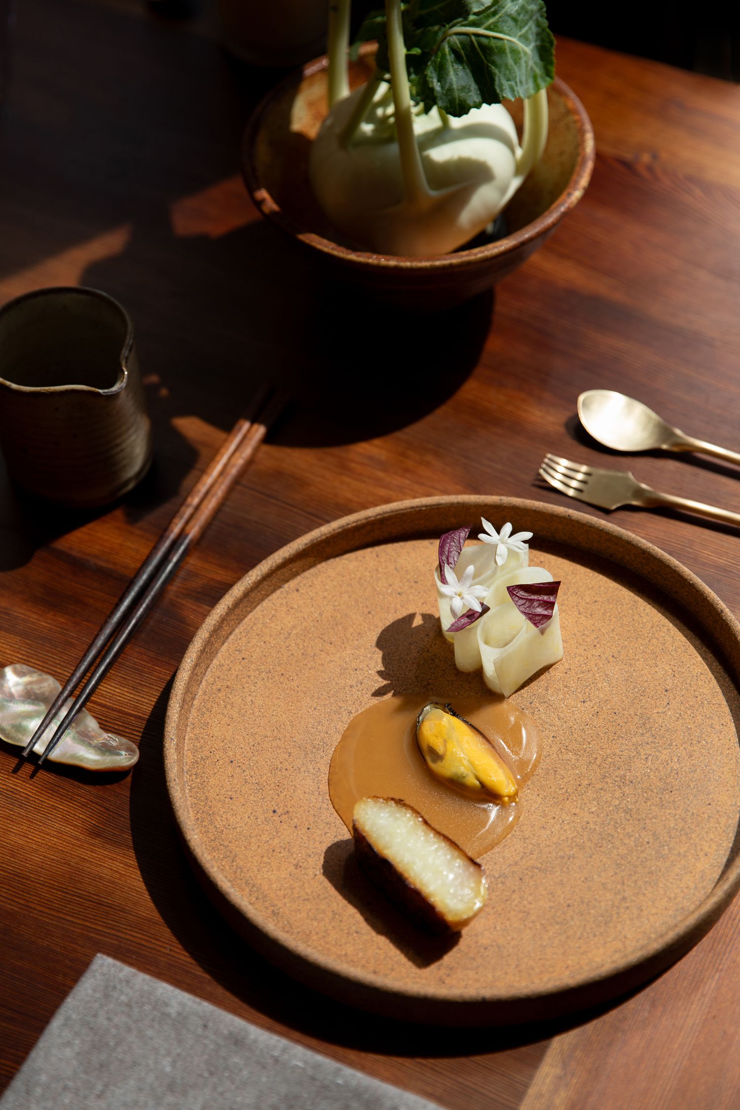 Michelin star meal at Harbor House Inn. Image by commercial photographer in Colorado Adrian Kahn.