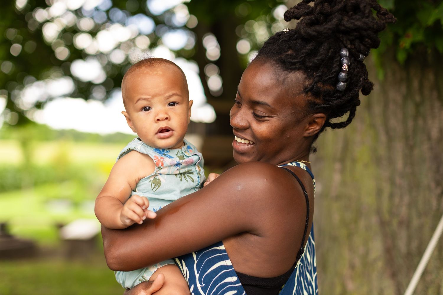 A joyful outdoor summer moment captured in natural lighting.