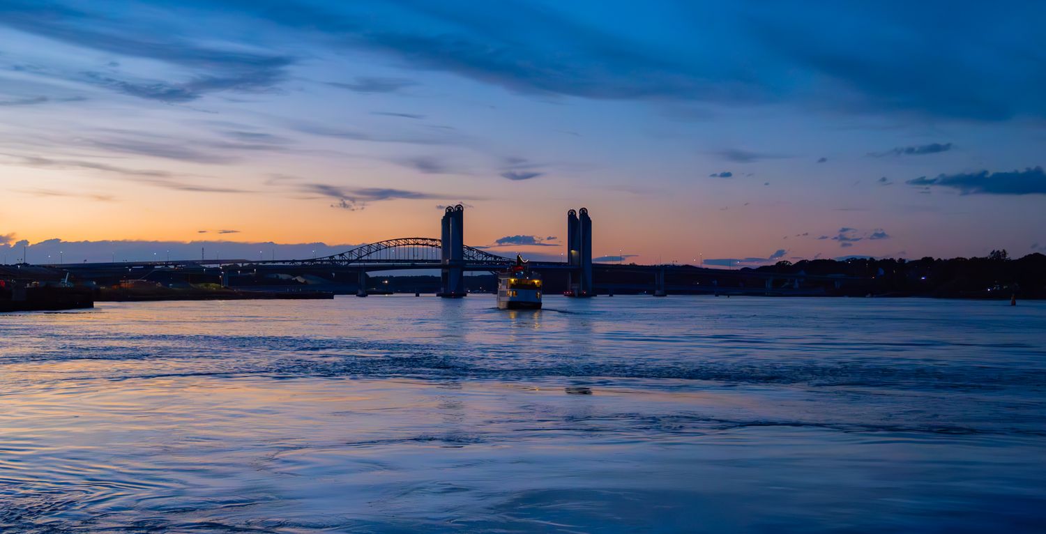 Panoramic series of coastal sunrise photos showing dramatic sky colors and ocean views at different times of morning.