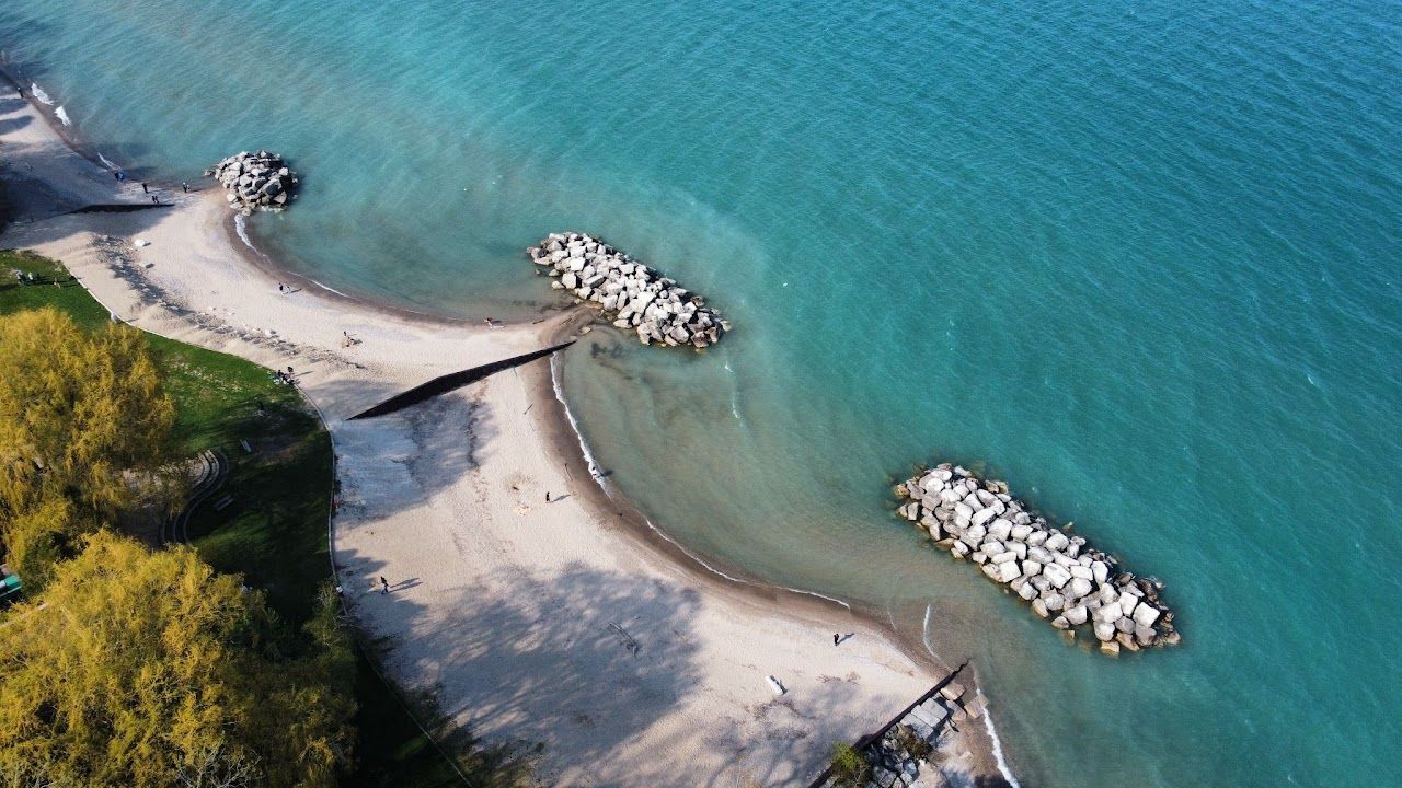 An aerial photo of Klode Park