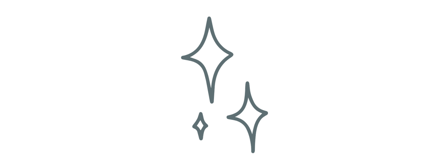 Minimalist sparkle star icon design in gray outline on white background.