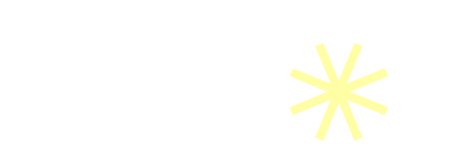Clouded Photo Collective logo in white text with a bright yellow asterisk symbol on white background.