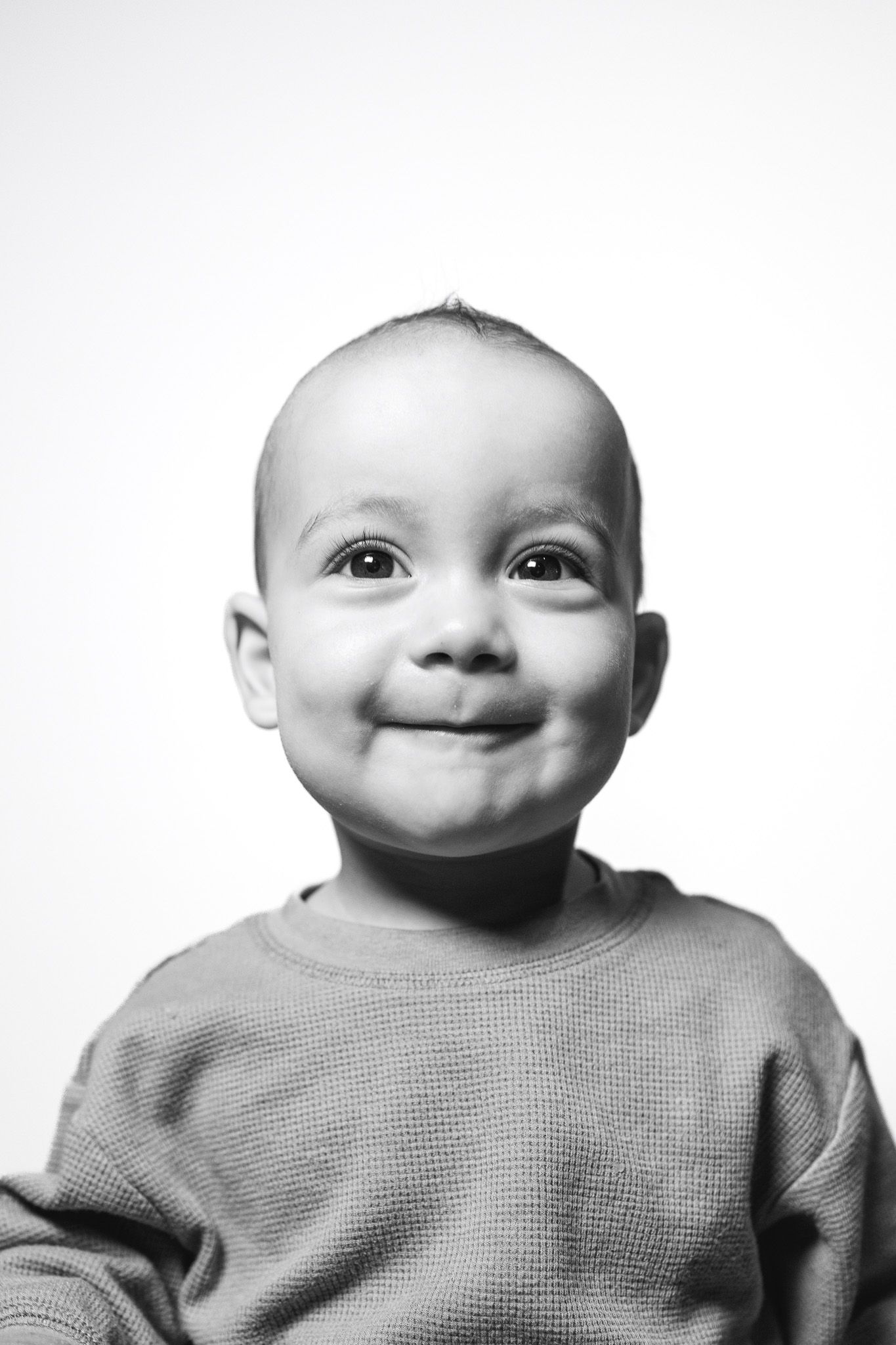 Black and white personality portrait for children's personality portrait photographers, offering on-site or mobile services in New Jersey
