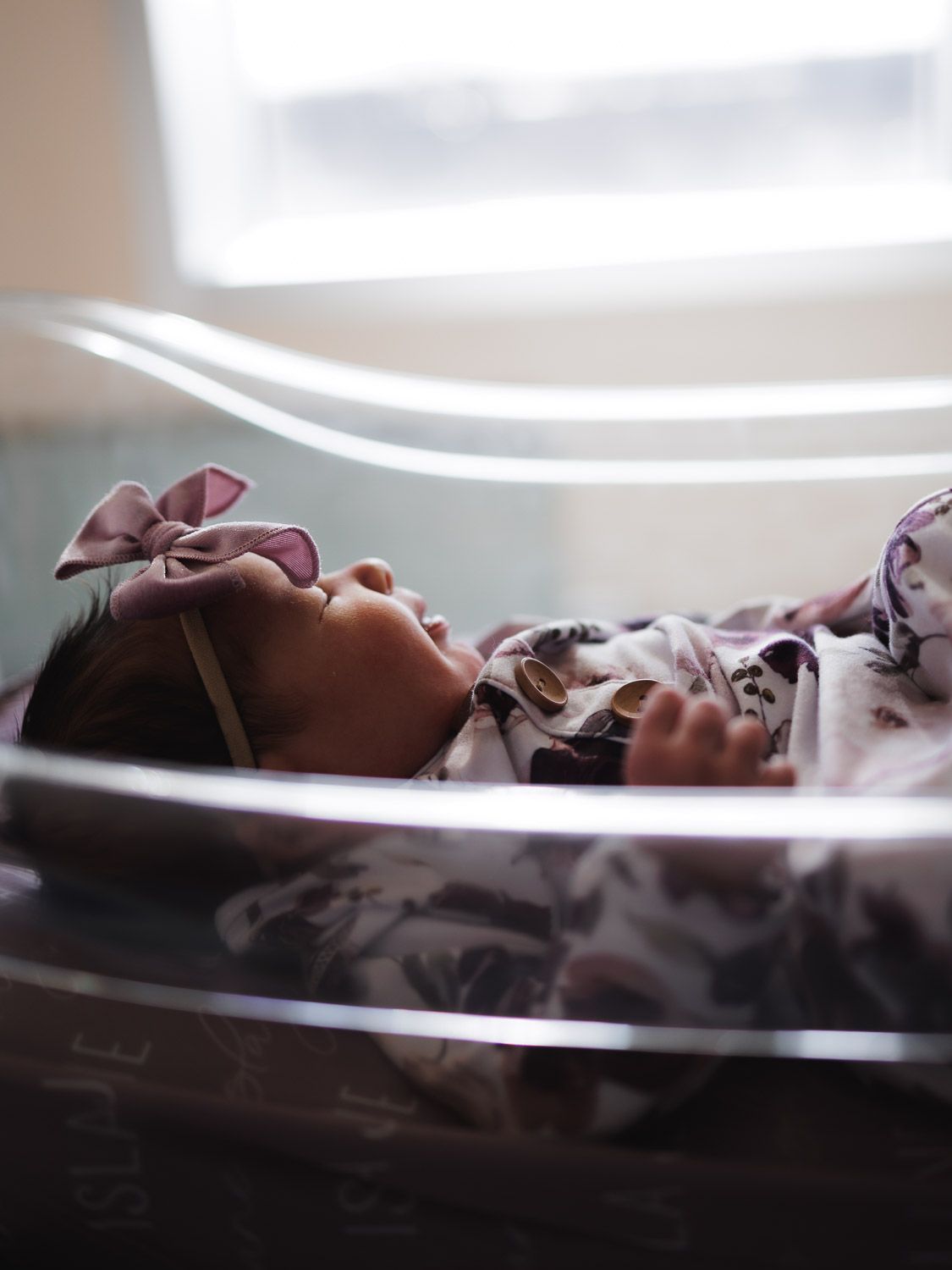 Photo of newborn baby during fresh 48 session at New Jersey hospital in Burlington County taken by Rego Photography, newborn photographer