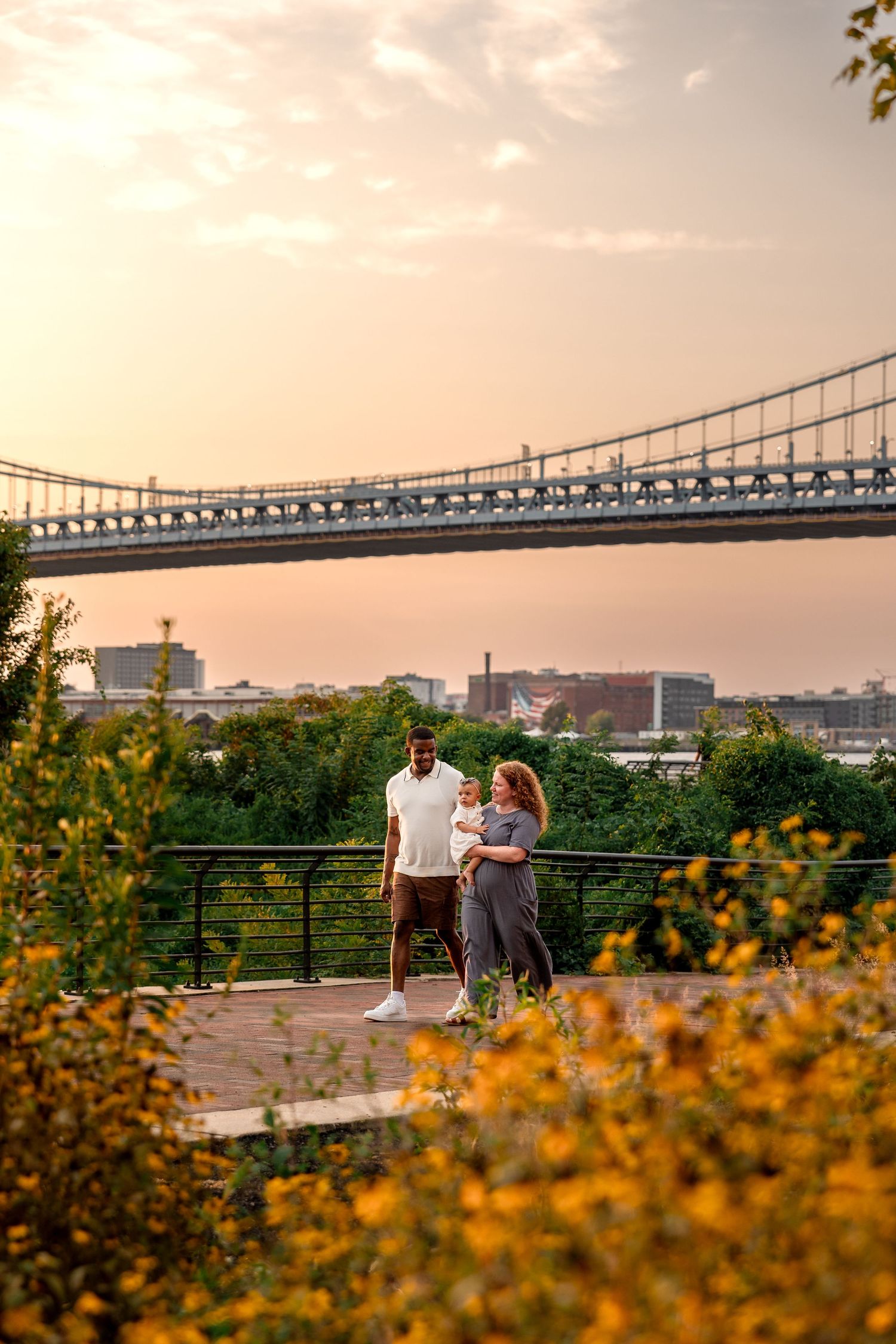 Family photoshoot in Camden County, New Jersey at waterfront park in Camden, taken by Rego Photography, family photographer