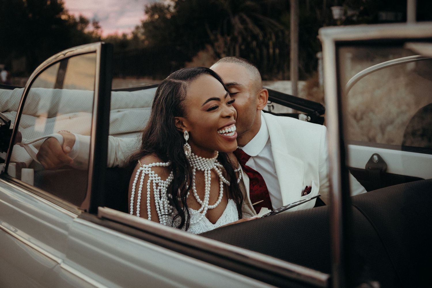 Candid moment between bride and groom during their destination wedding in Sicily, natural and warm photography