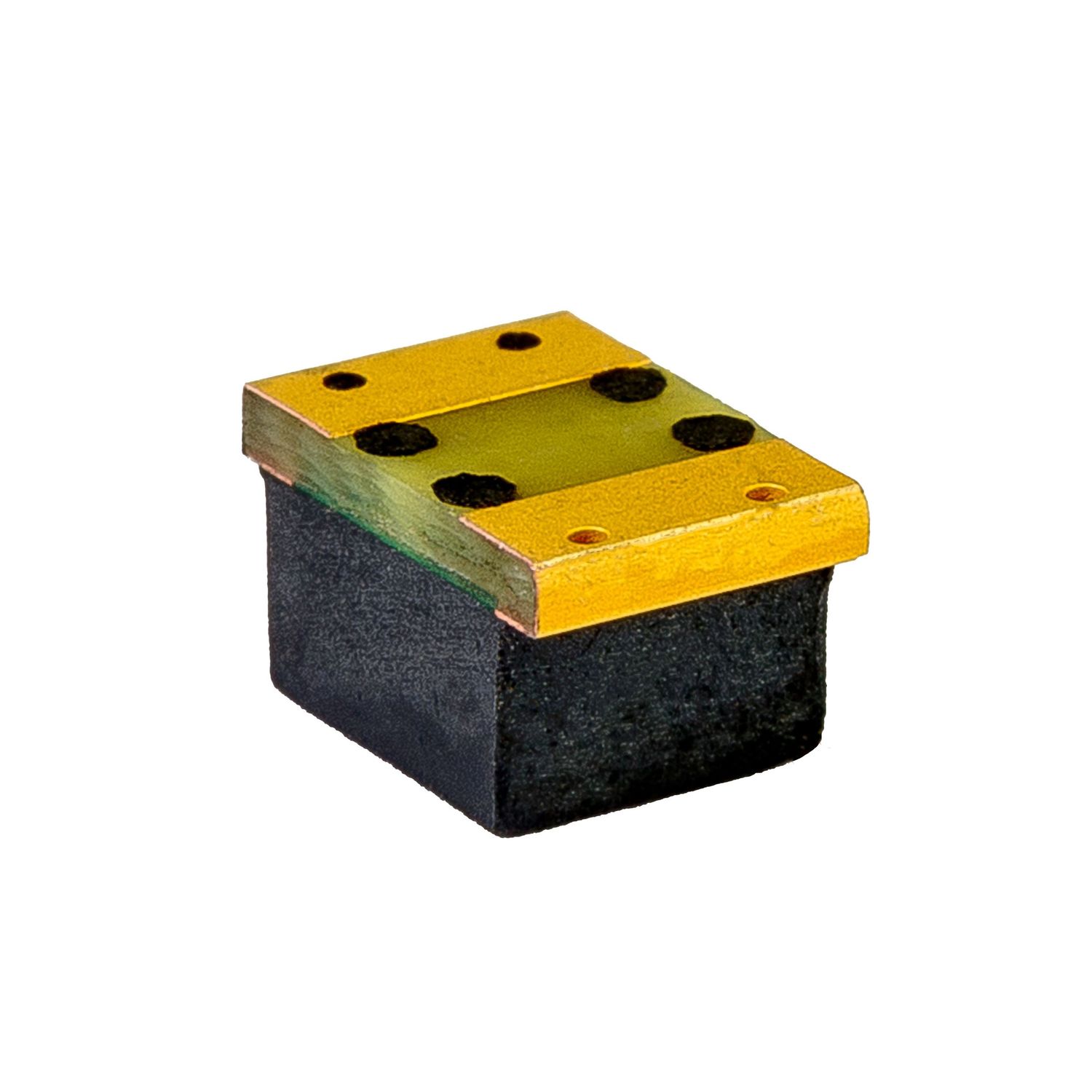 Close up product image of a square fuse on white background. Product photography by stonehouse Photographic.