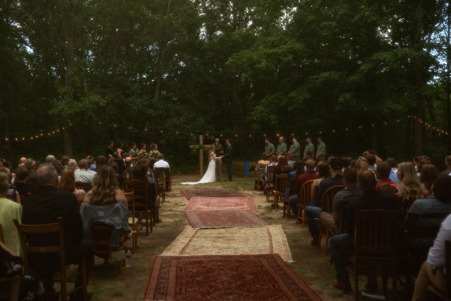 wide shot of wedding ceremony