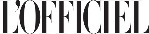 L'Officiel magazine masthead in elegant black serif capital letters.