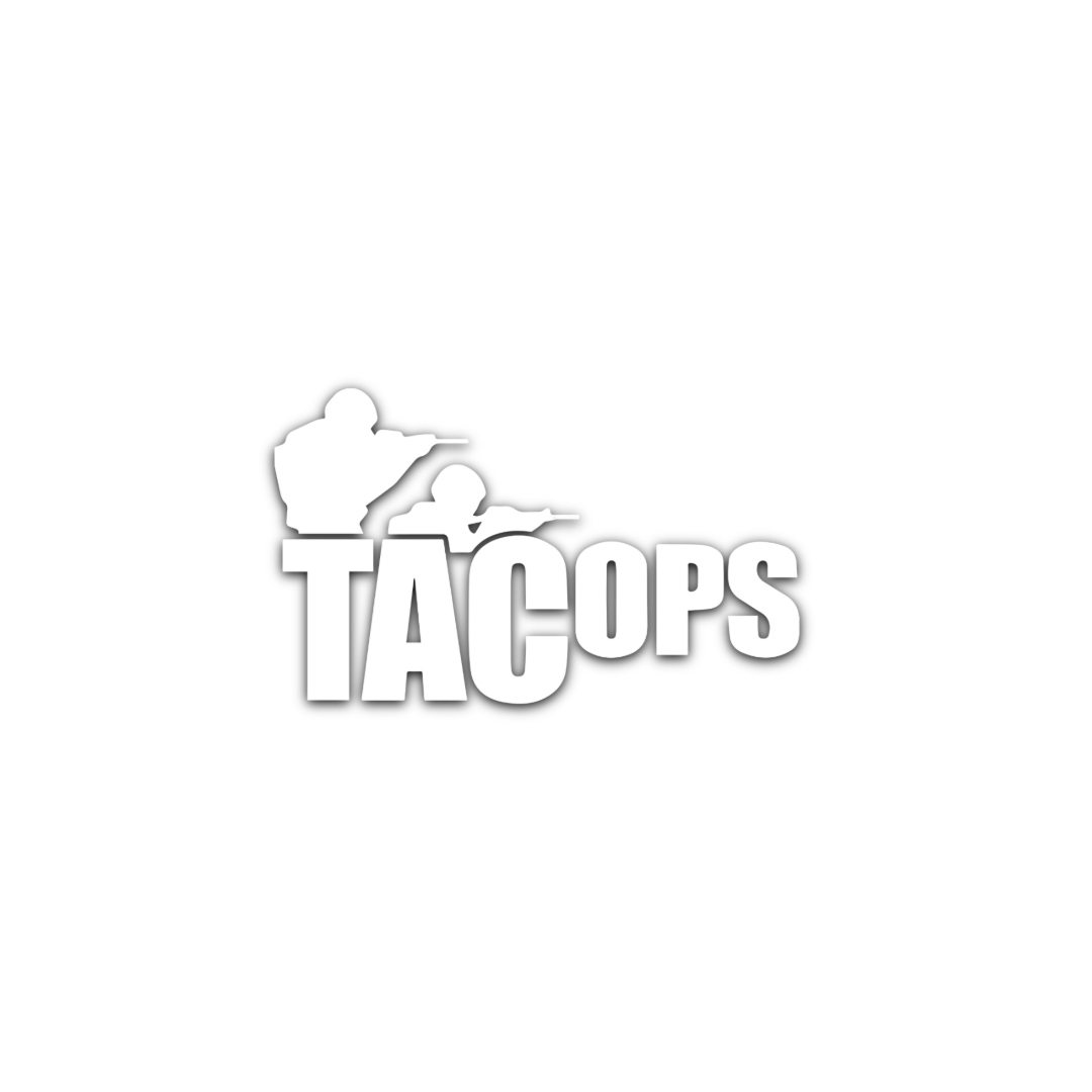 Series of stylized text logos for 'TACOPS' in various modern typography treatments.