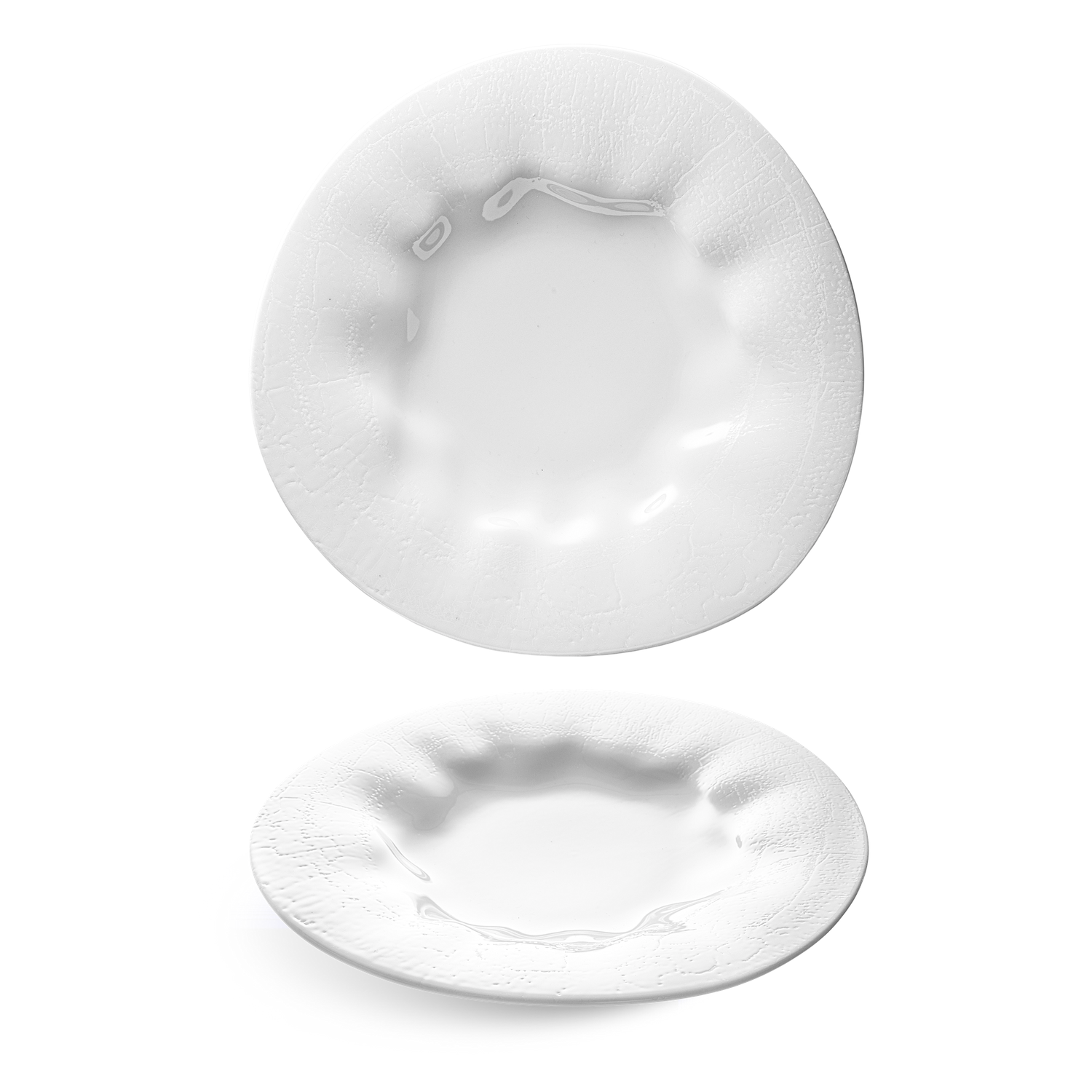 A porcelain plate with a delicate crackle glaze design,showcasing the intricate texture and pattern of the digital print