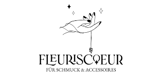 Minimalist black and white logo featuring a hand with stars for Fleuriscoeur jewelry brand.