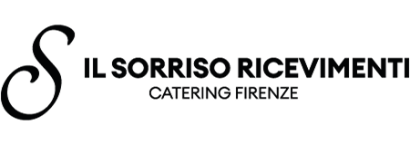 A minimalist black and white logo design for Il Sorriso Ricevimenti catering service in Firenze.