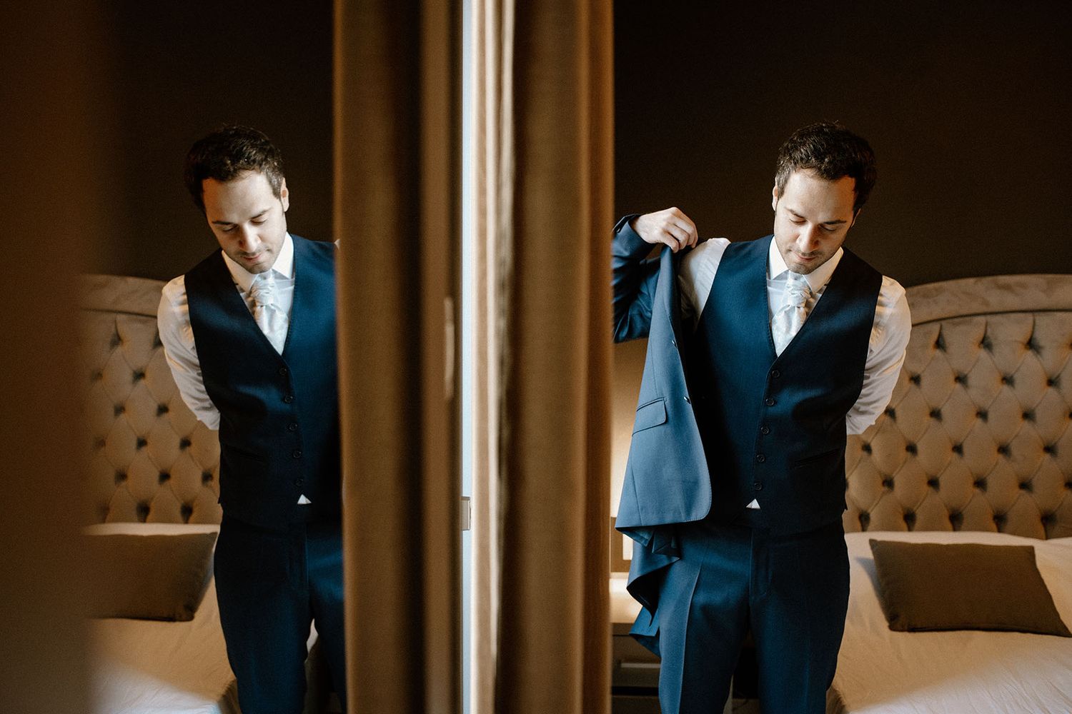 Preparazione dello sposo prima del matrimonio
