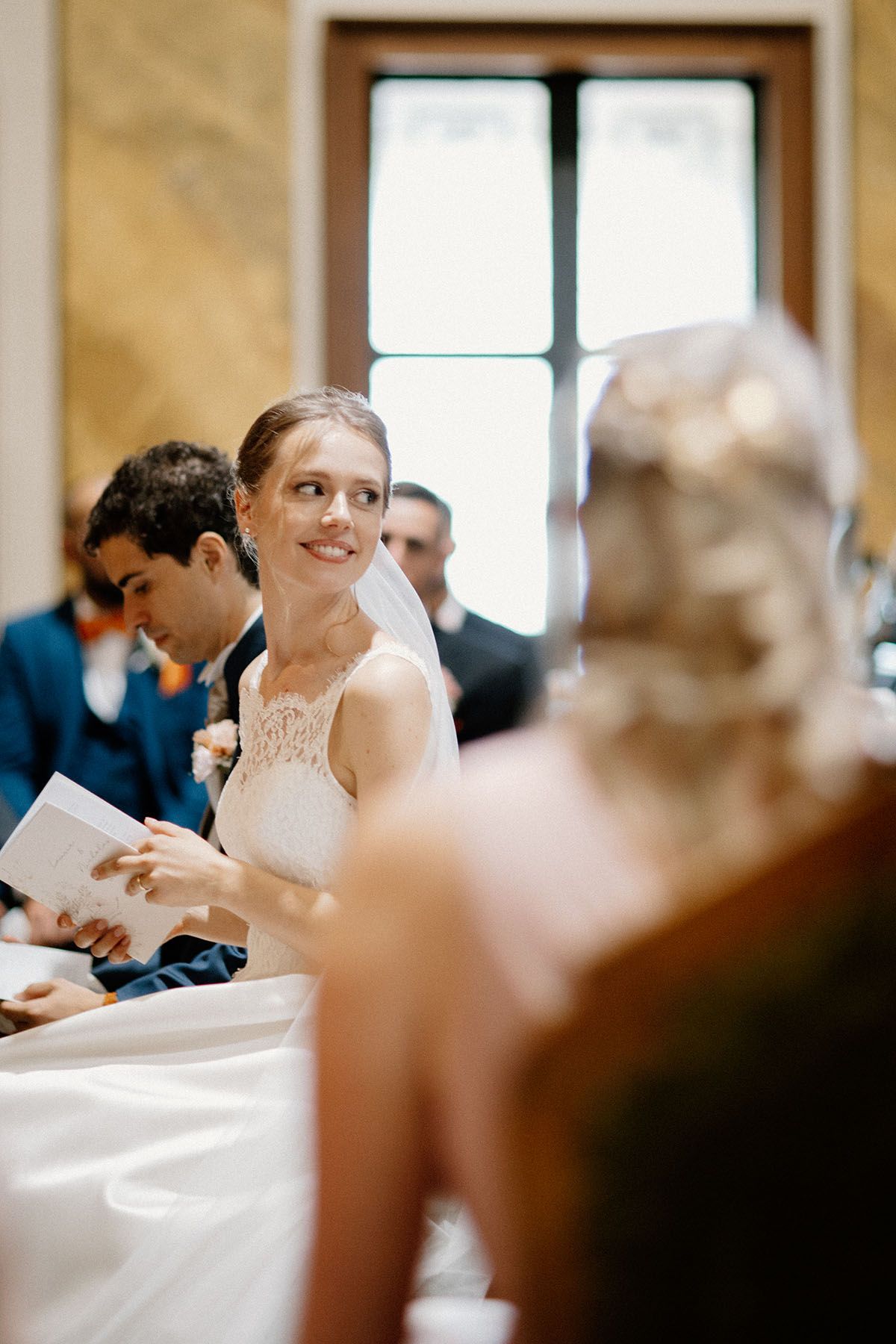 Cerimonia di matrimonio a Villa Malliana, coppia franco-italiana