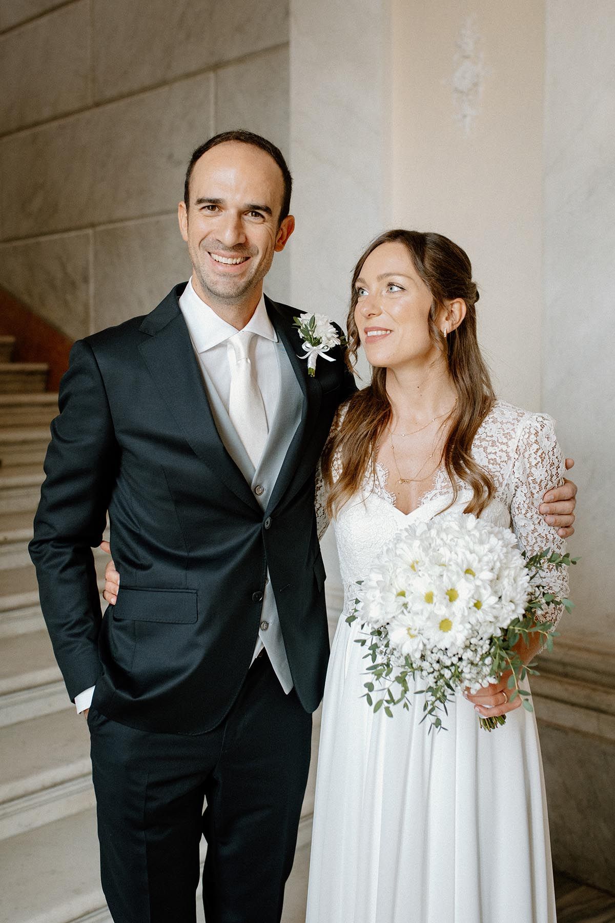 Foto degli sposi in Villa Reale di Monza