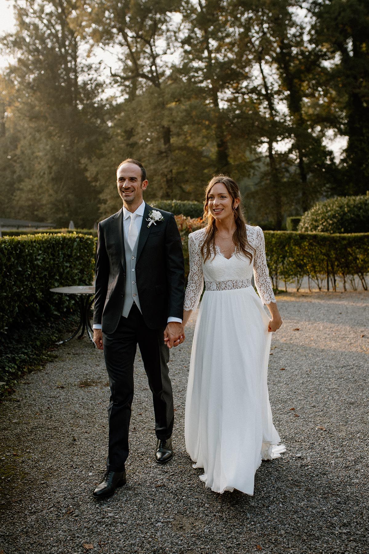 Foto autunnali degli sposi in location a Monza