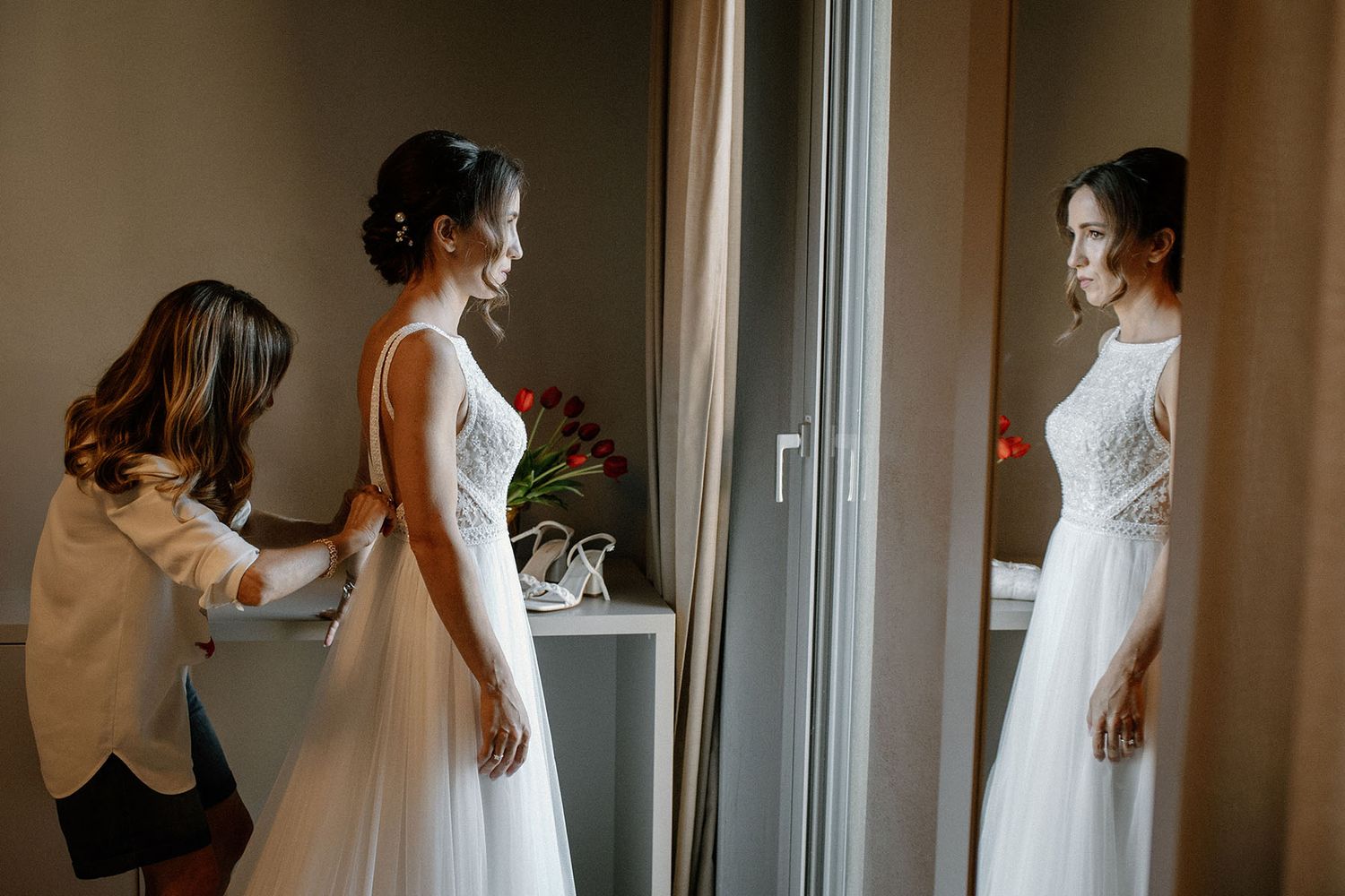Preparazione della sposa prima del matrimonio