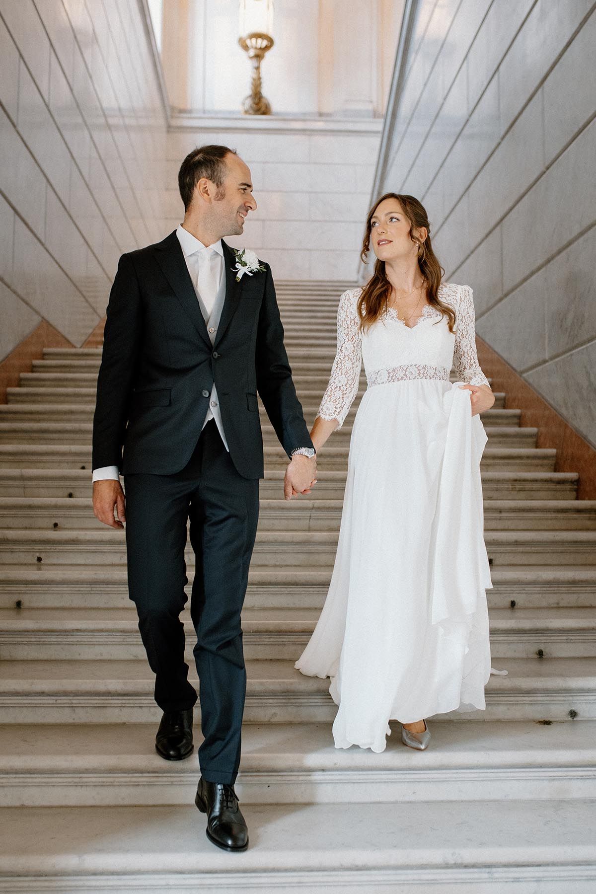 Foto degli sposi in Villa Reale di Monza