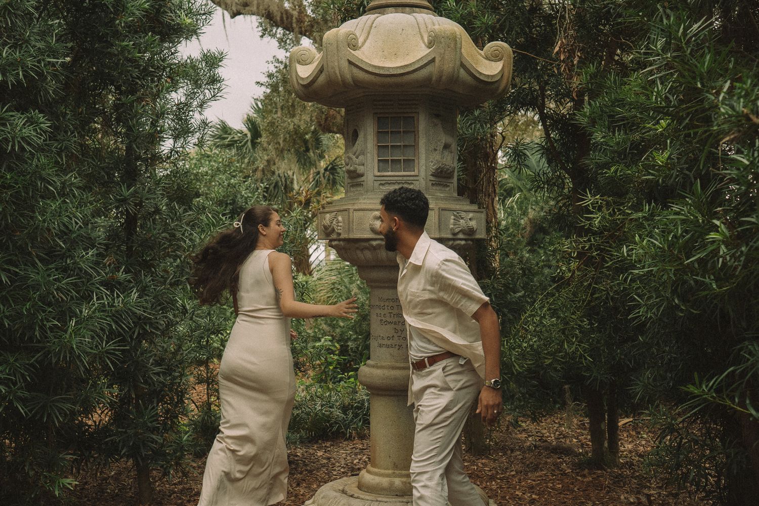 Bok Tower Gardens Engagement Photoshoot Tampa, FL. Cinematic storytelling, visual poetry photography www.thelordsfruit.com