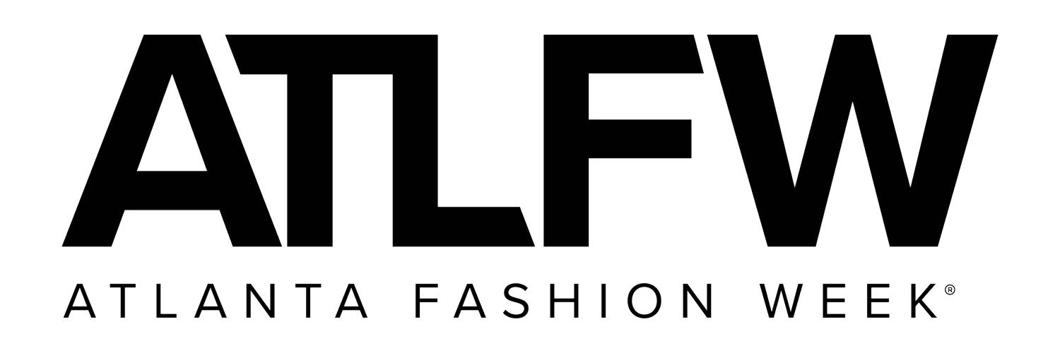 Black and white logo for Atlanta Fashion Week featuring bold text ATLFW with smaller text below.