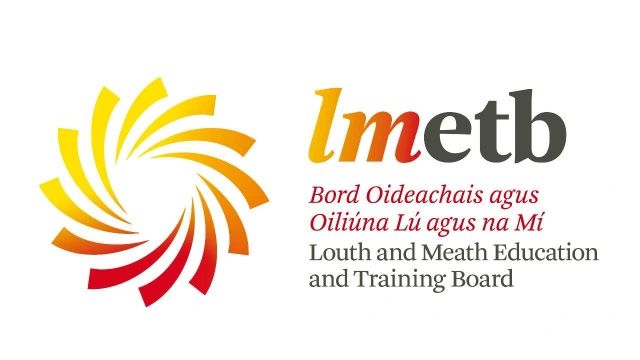 Education and training board logo with orange and yellow spiral design elements.