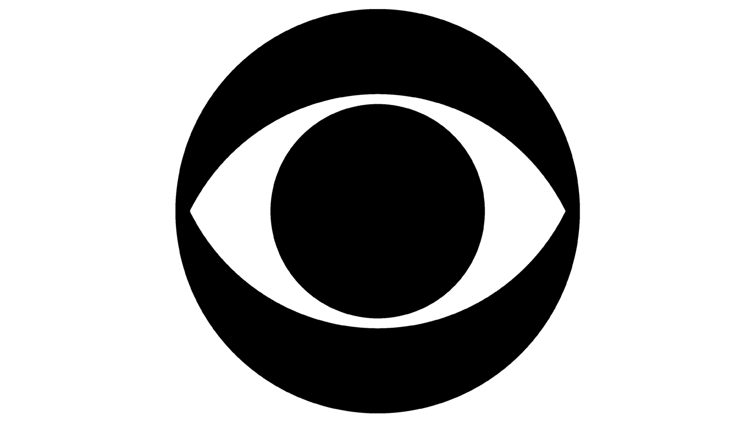 CBS logo featuring a bold black circle with a white eye design, symbolizing the iconic American television network.