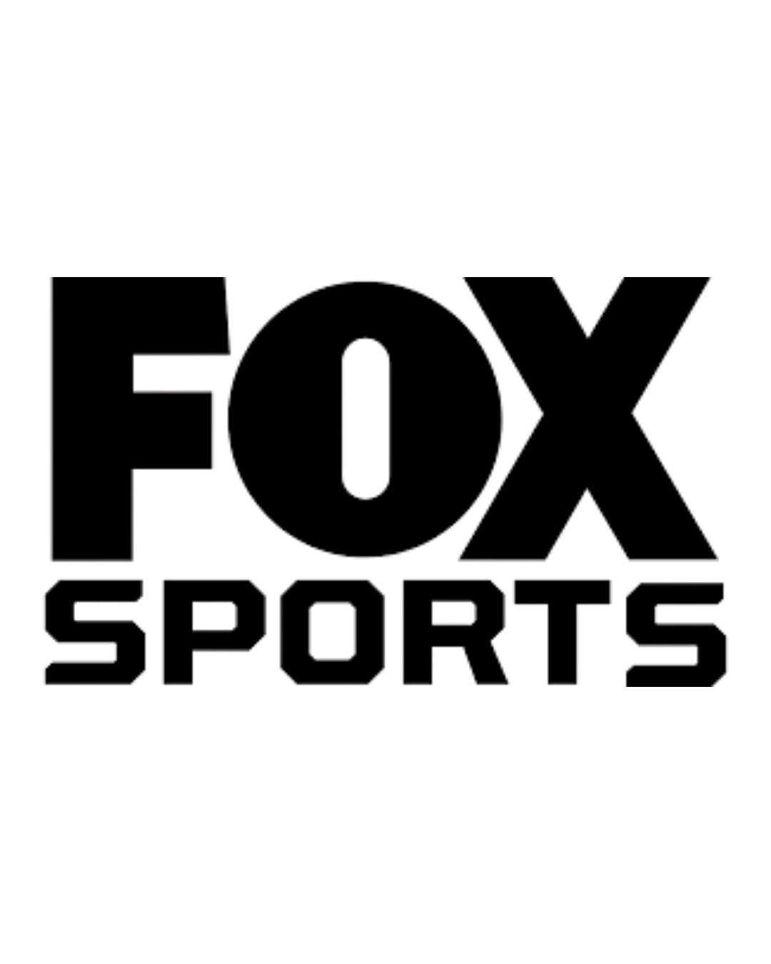 Black and white Fox Sports logo featuring bold block letters on a white background.