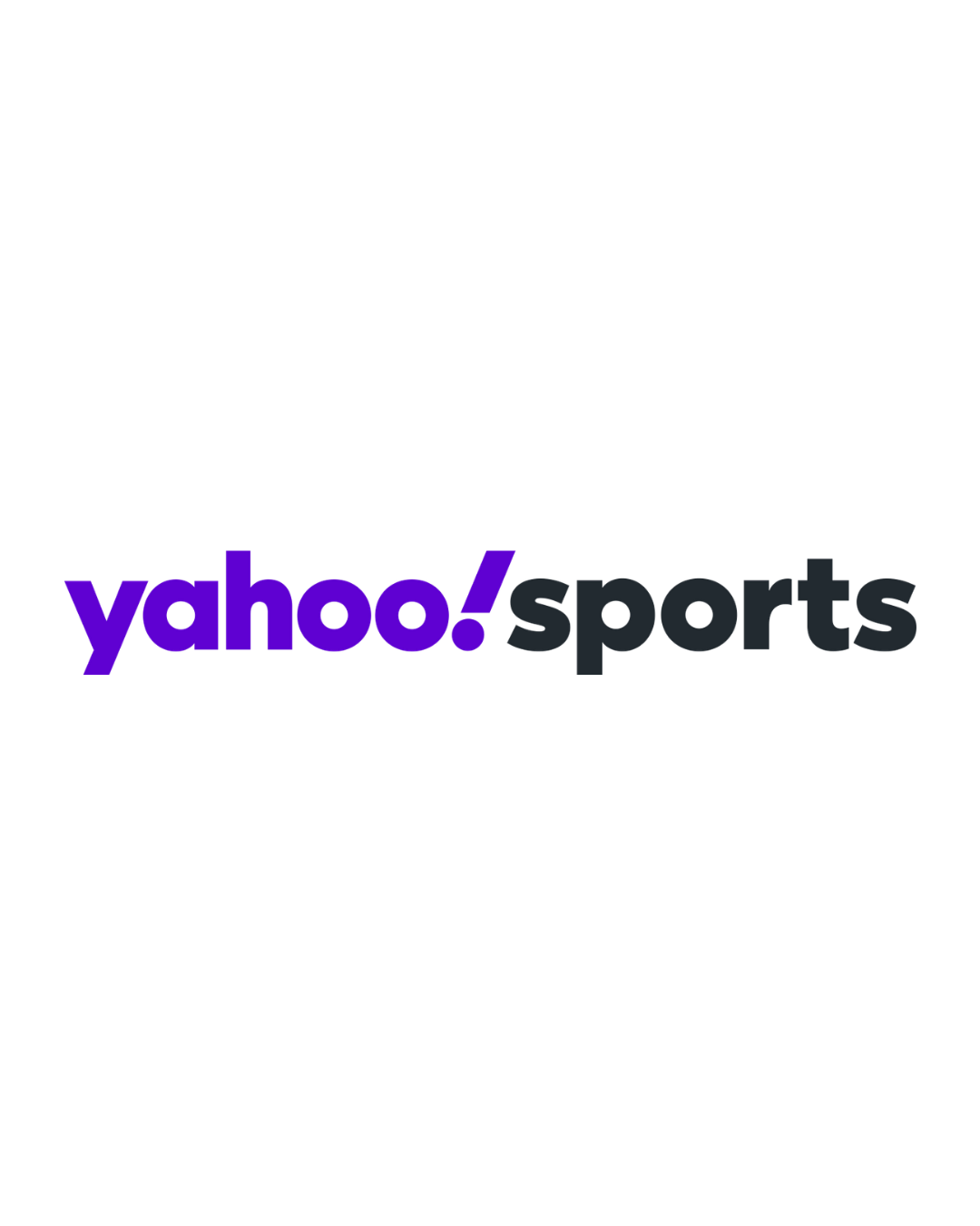 Yahoo Sports logo featuring purple yahoo! text and dark gray sports wordmark on white background.
