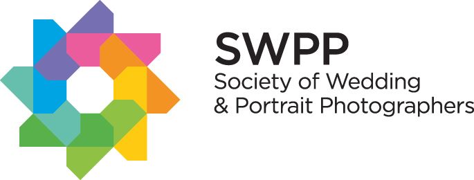 Colorful geometric logo for Society of Wedding & Portrait Photographers.