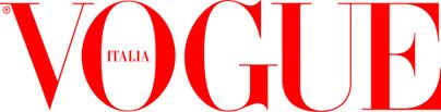 Red Vogue Italia magazine logo on white background.