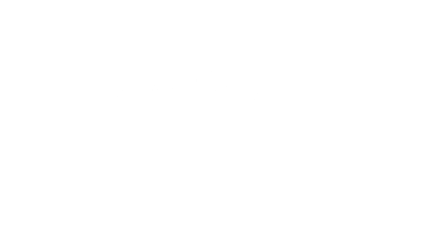 Elegant white signature text on black background with cursive font.