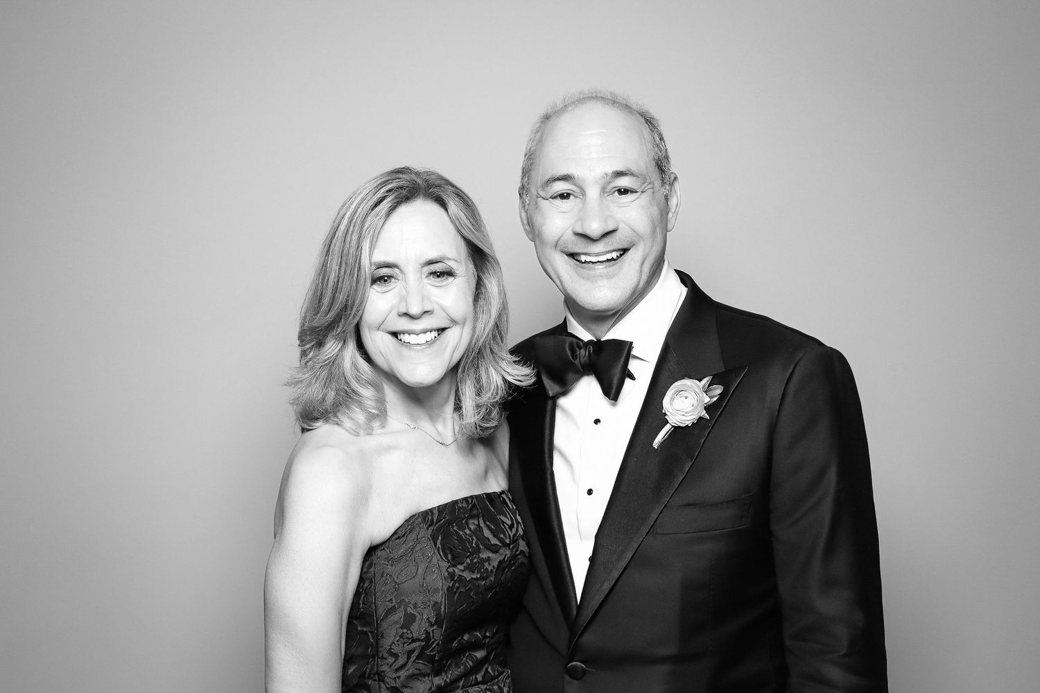 Classic black and white portrait series in formal attire.