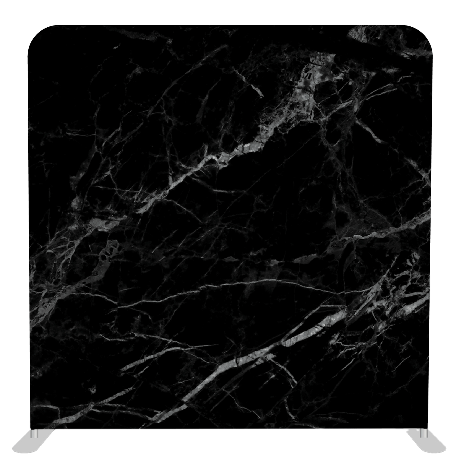 Black and white marble texture with elegant white veining patterns on dark background creating luxurious surface design.
