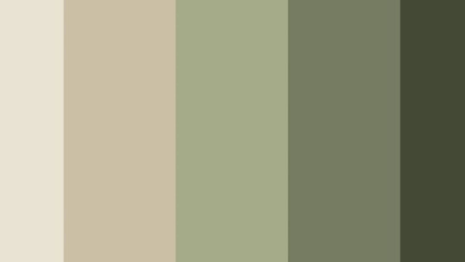 Natural color palette featuring cream, sage green, and dark forest green tones.