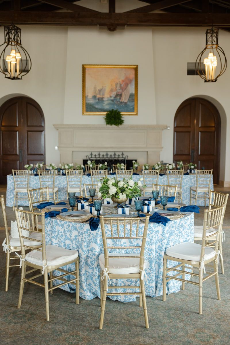 Bridal luncheon in the Ocean Room at Sea Island Beach Club. Luxury celebration captured by wedding photographer.