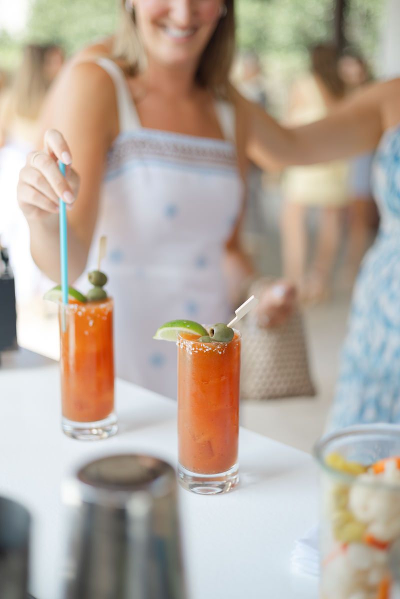 Bridal luncheon with a Bloody Mary bar at Sea Island’s Ocean Club. Luxury celebration at The Cloister.