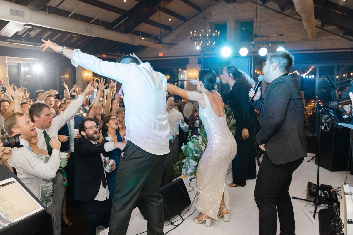 High-energy band performing at a wedding reception at Frederica Golf Club on St. Simons Island.