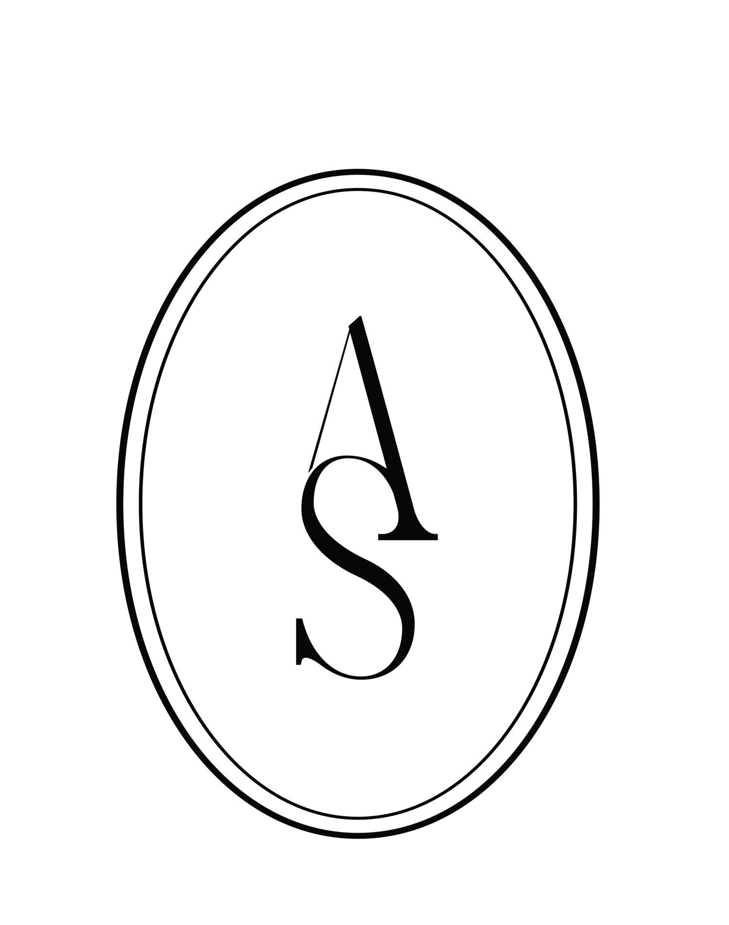 Minimalist circular brand elements with thin line borders in black and white.