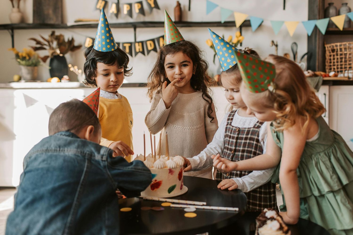 Tucson vibrant birthday party, excited children, colorful decorations, captured by Arizona’s finest children photographer.